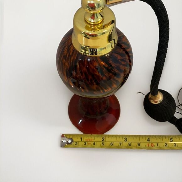 Vintage Crystal Clear Vanity Perfume Atomizer Bottle Leopard Brown Black Cheetah - Picture 4 of 7